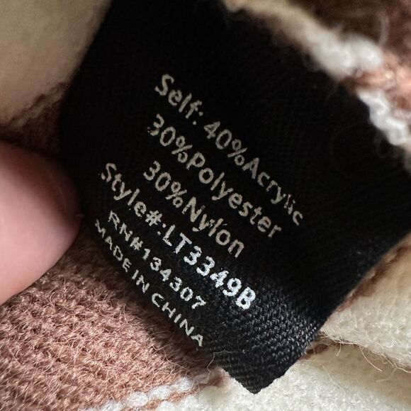 NWT Line & Dot Women’s Brown Cream Stripe Long SleeveTurtleneck Sweater - Size L - Picture 8 of 8